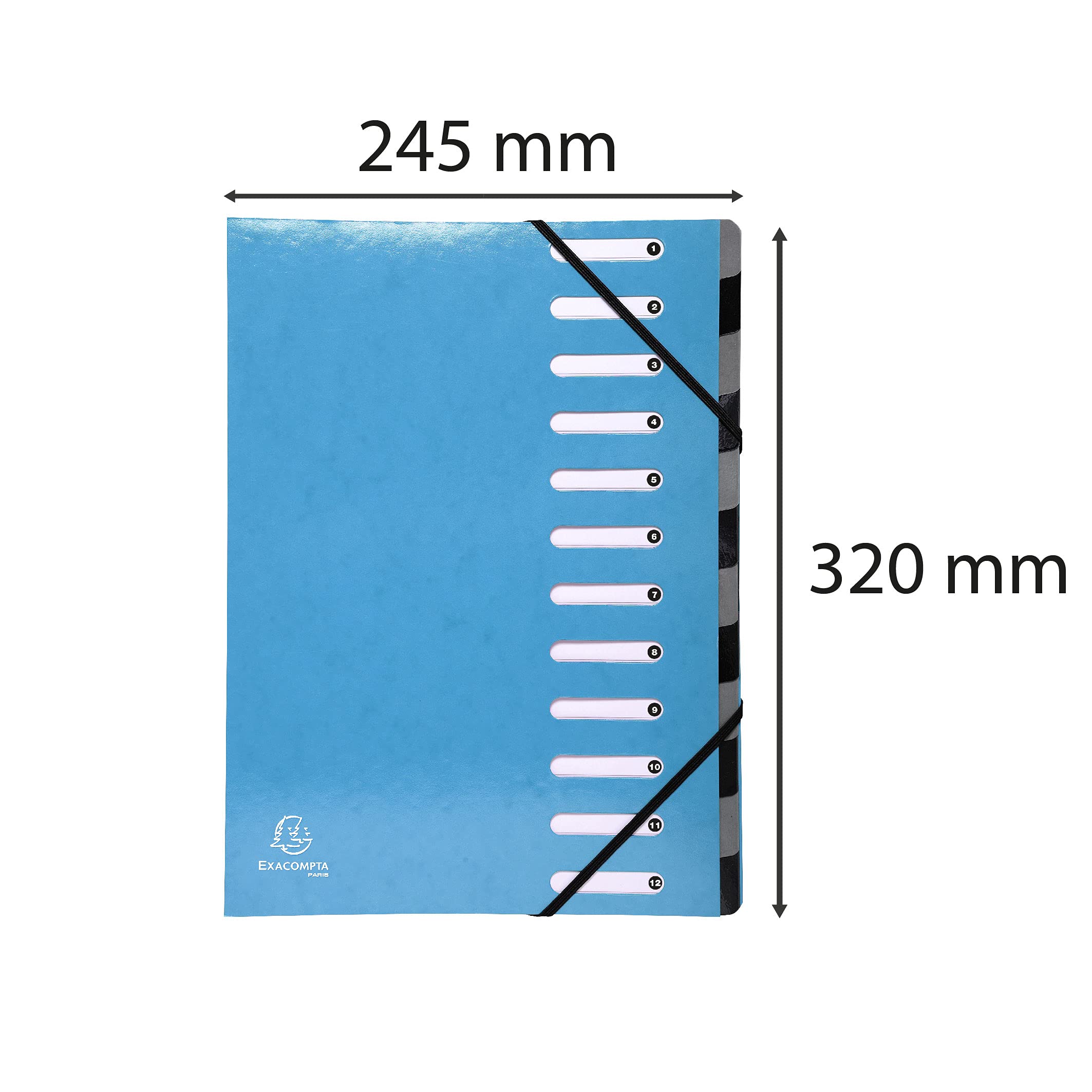 Exacompta formularios "Iderama Carpeta con 12 secciones ampliar lomo – Luz Azul (Pack de 6)