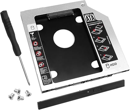 1pc 9.5mm SATA Hard Drive Caddy, 2nd HDD Caddy Hard Drive Caddy Adapter Case, Universal Compatible with 2.5" SATA Hard Drive
