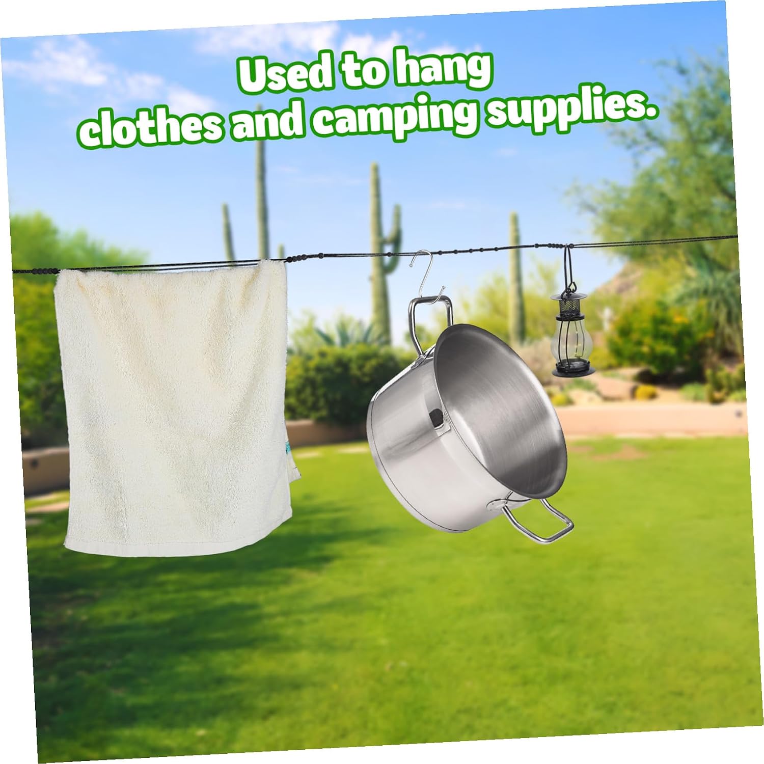 2Pcs Portable Clothesline for Travel and Camping Windproof Laundry Line with Fixed Beads for Outdoor and Hotel Use Essential Camping Supplies