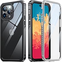 Joytra for iPhone 14 Pro Max Case, Shockproof Protective Case with Built-in 9H Tempered Glass Screen Protector, 360 Full Body Protective Case for iPhone 14 Pro Max 6.7inches - Black