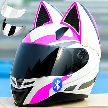猫耳ヘルメット　フルフェイス Amazon.co.jp: フルフェイスオートバイヘルメット猫耳付き大人用