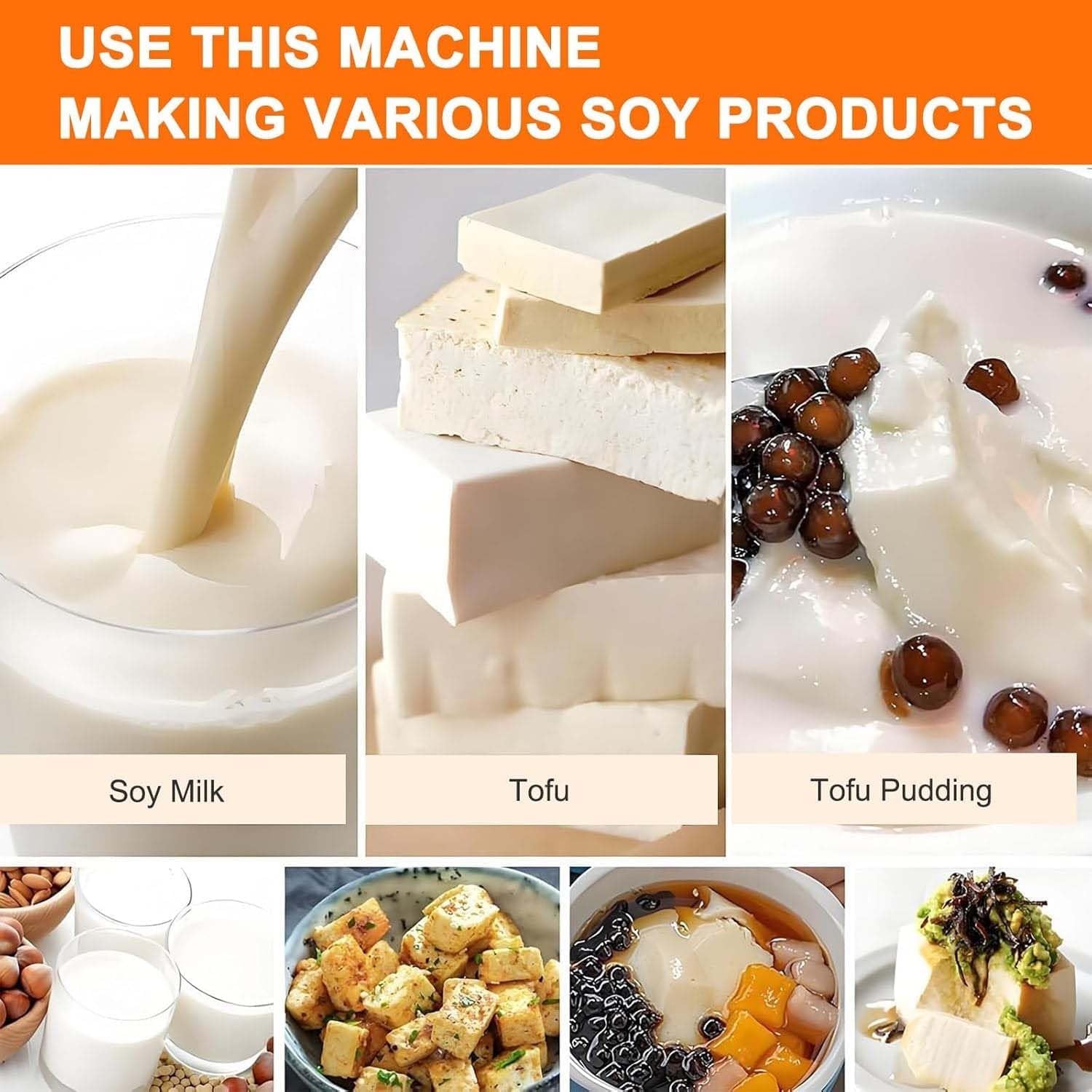 Commercial Soymilk Maker, Automatic Slag Separation Machine With 25kg/H Capacity, 1100W Motor Power For Tofu And Nut Milk Production,For Professional Kitchens.