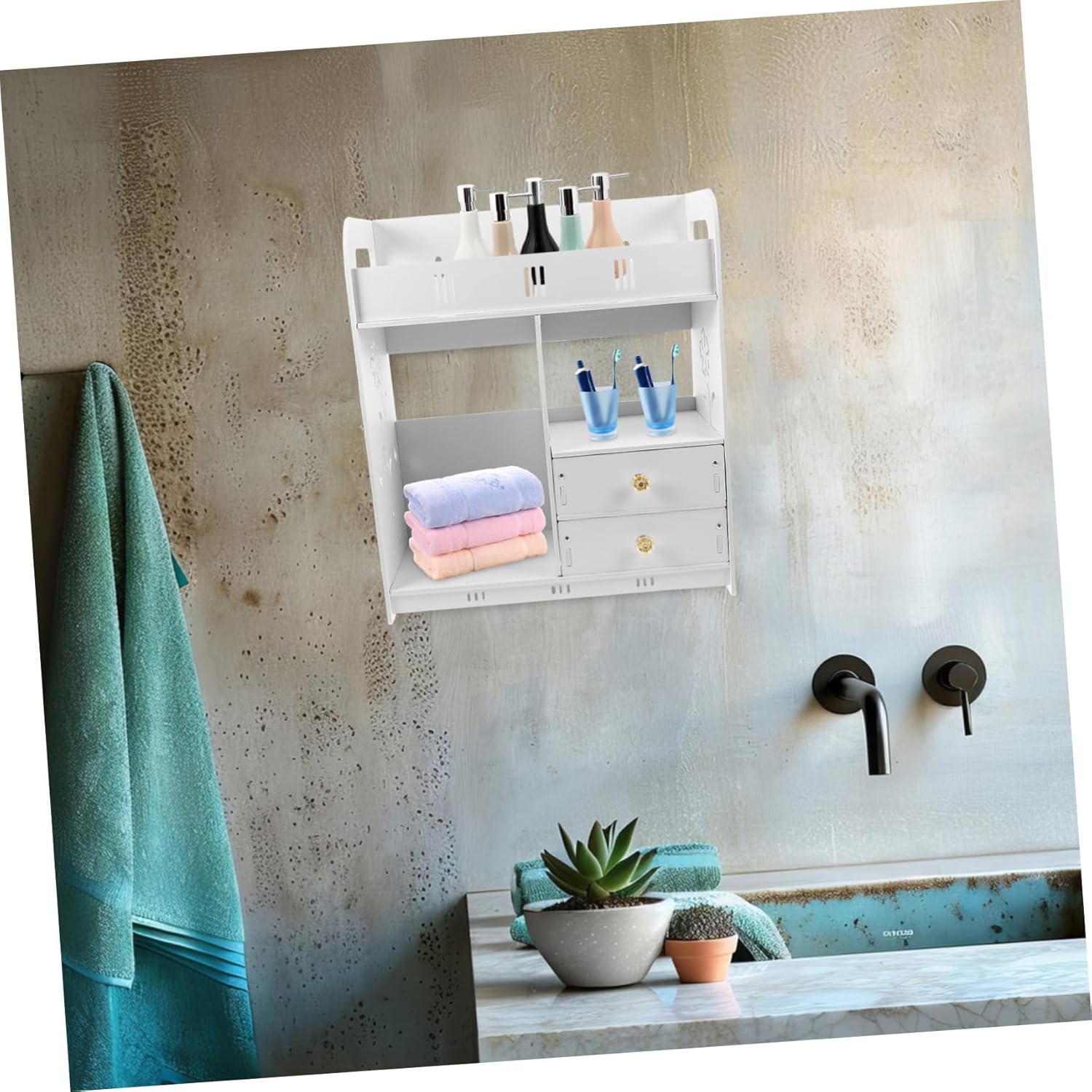 Wall-Mounted Wooden Organizer Shelf for Bathroom Living Room and Bedroom Rack Convenient Design for Efficient Wall Organization