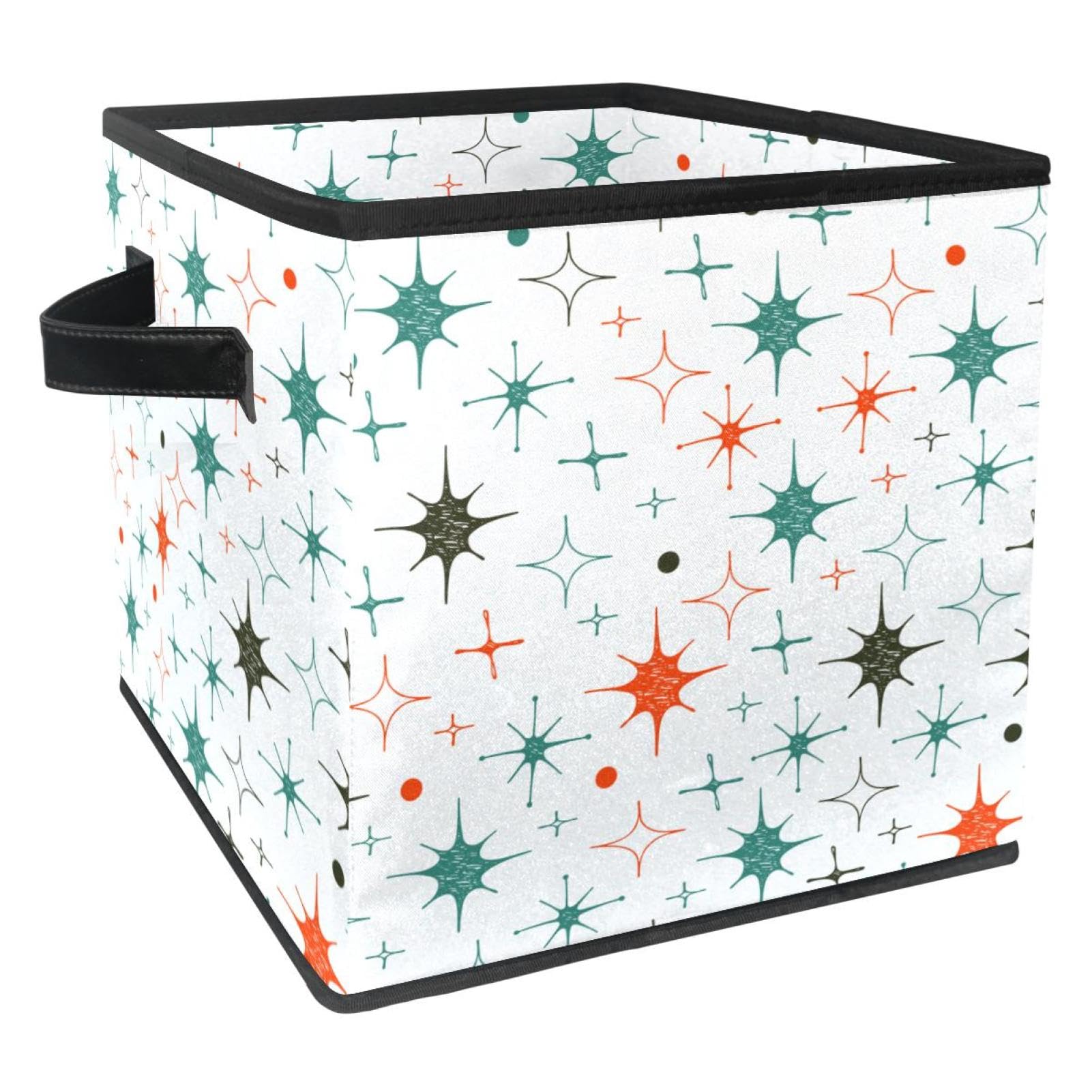 Boîte de rangement pliable avec poignées, bac rigide en tissu pour livres et jouets