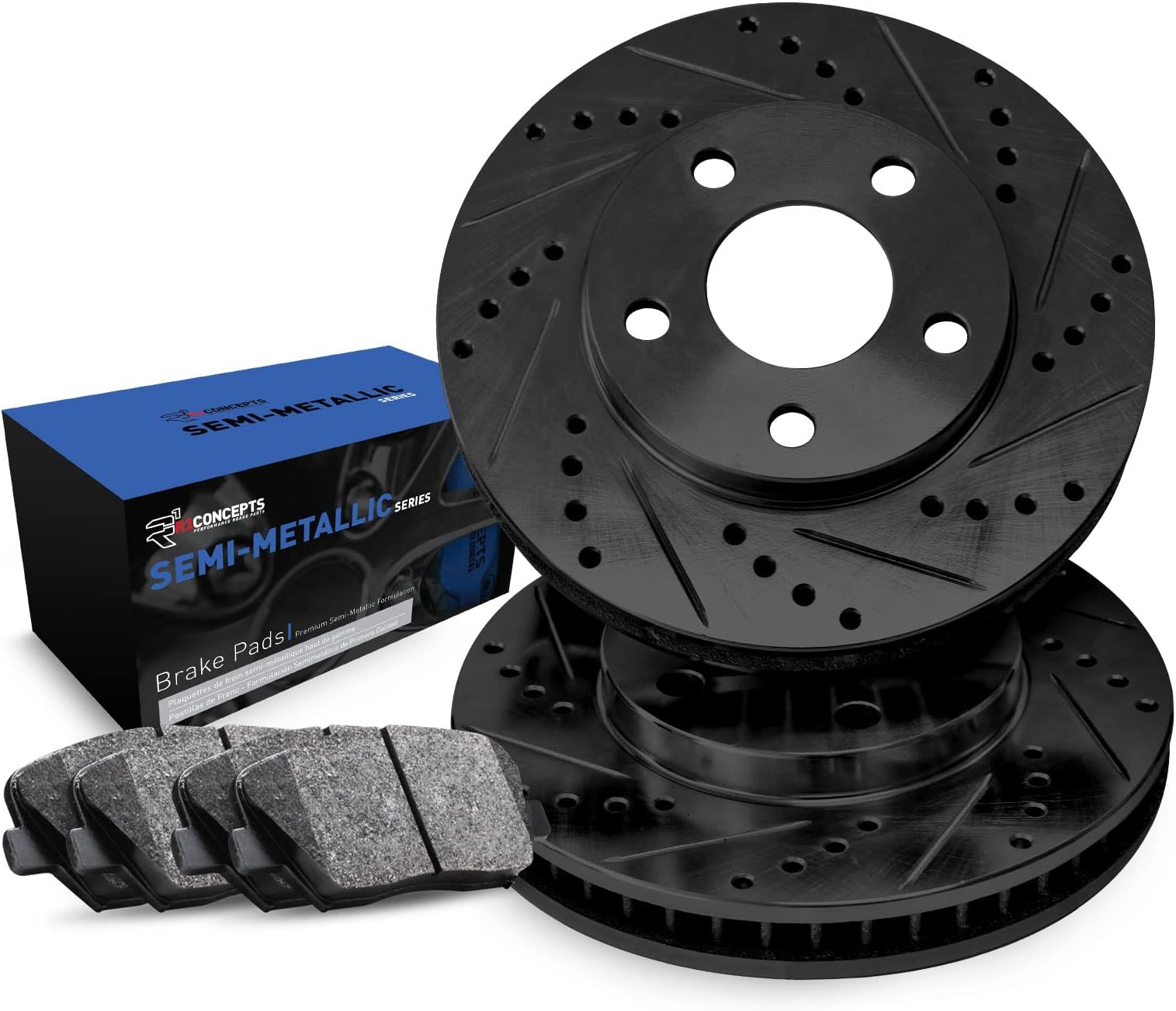 R1 Concepts Front Brakes and Rotors Kit |Front Brake Pads| Brake Rotors and Pads| Semi Metallic Brake Pads and Rotors |fits 2007-2018 Jeep Wrangler, 2018 Jeep Wrangler JK