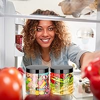 Vista 7 de Zubebe Paquete de 50 tarros de plástico de 16 onzas con tapas, recipientes herméticos de plástico transparente, recipientes vacíos redondos