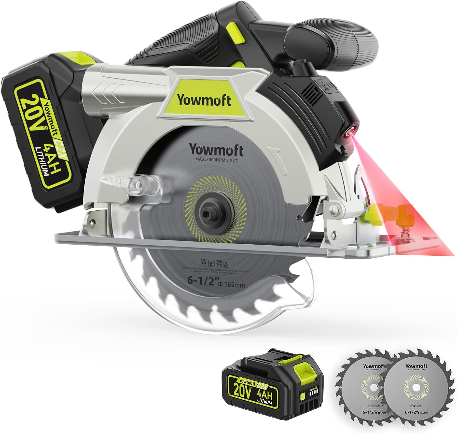 Cordless Circular Saw with Extra Battery & 2 Saw Blade