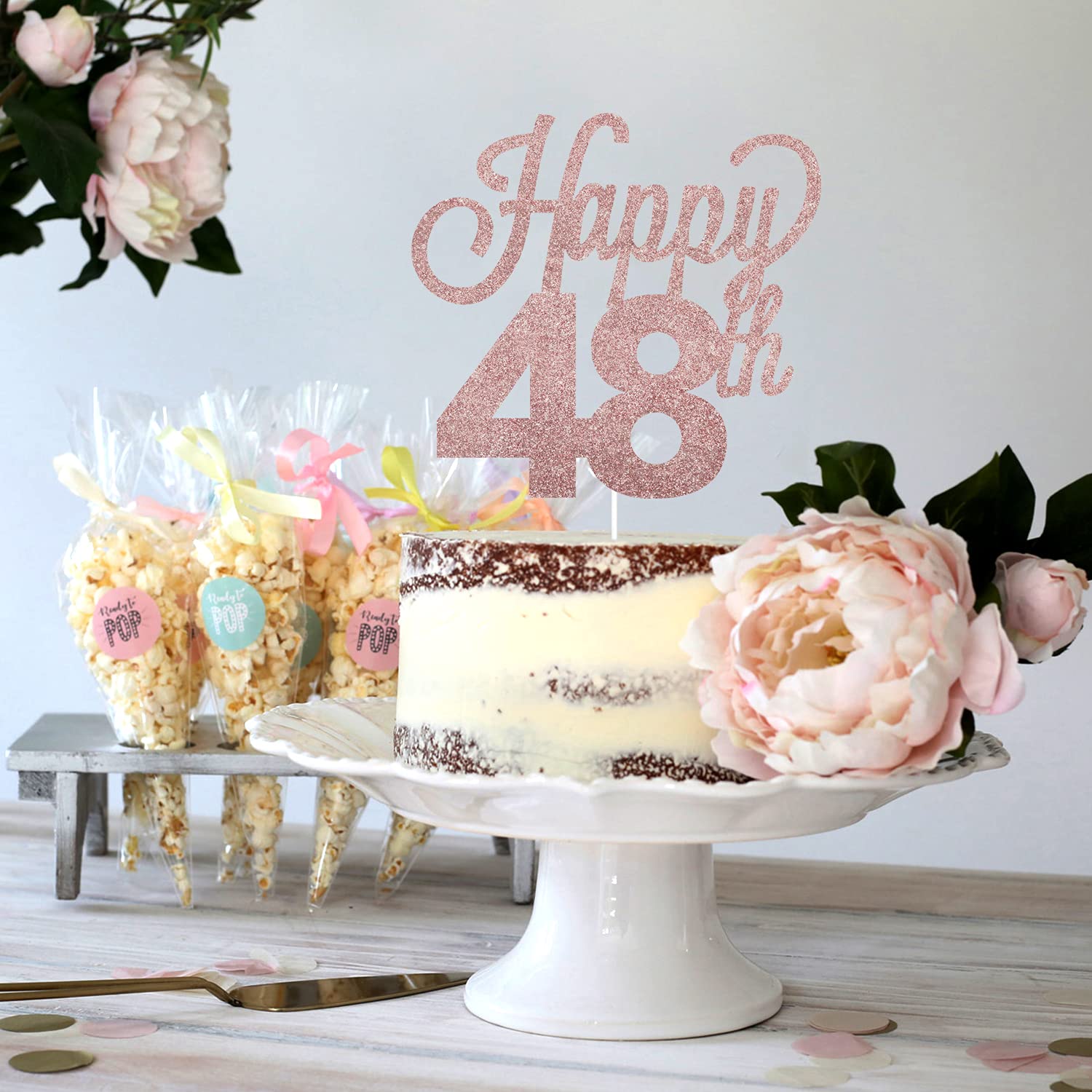 MAGJUCHE Black 49th Birthday Card, Laser Cut Glitter