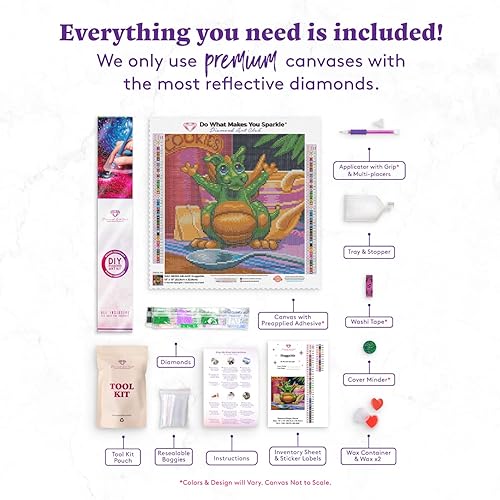 Miniatura 5 de DIAMOND ART CLUB Kit de pintura de diamantes abrazable, divertidas manualidades para adultos, lienzo de arte redondo de diamante, 13 x 13 pulgadas