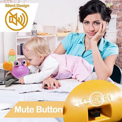 Miniatura 4 de Juguetes de cangrejo para bebés, juguete de cangrejo que camina con botón de música (evita automáticamente obstáculos), juguetes interactivos para