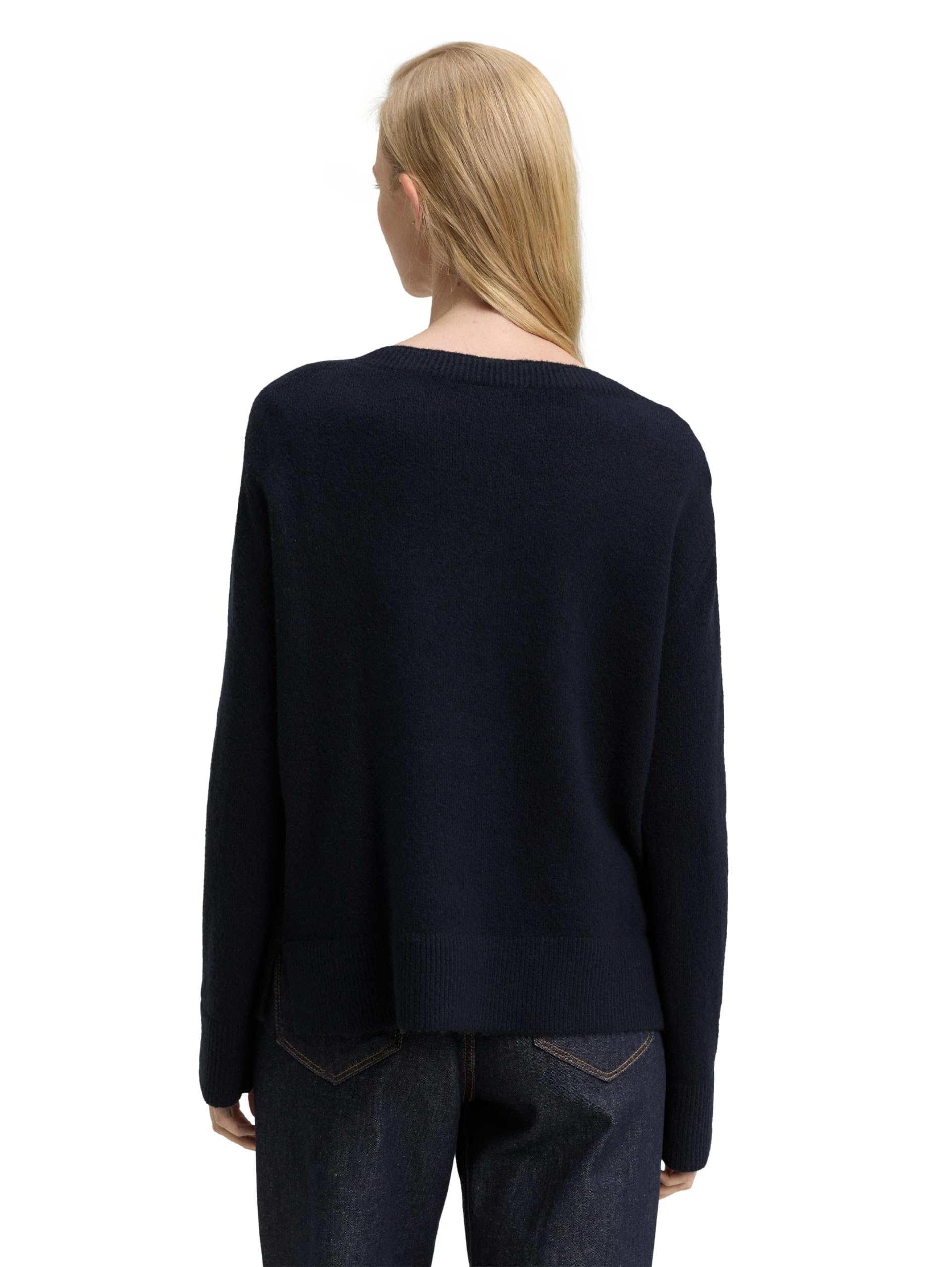 Tom Tailor Damen 1047673 Loose Fit Strickpullover mit U-Boot-Ausschnitt (1er Pack)