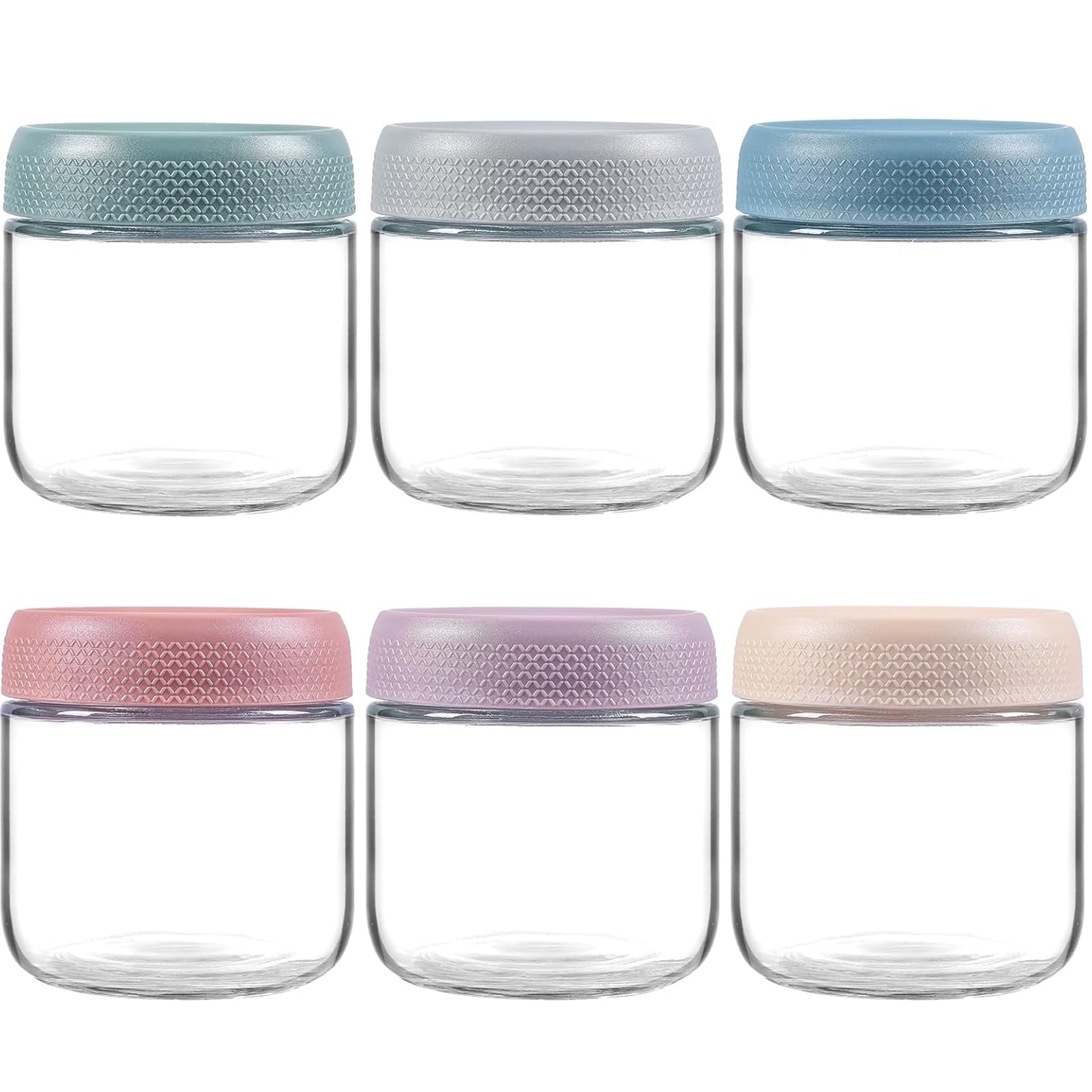 Hikrxya - Lot De 6 Pots En Verre Hermétiques 300 Ml - Parfaits Pour Overnight Oats, Yaourts, Conserves Et Rangement Cuisine