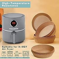 Vista 7 de 120 forros para freidora de aire marrón de 6.3 pulgadas, forros de papel pergamino para freidora de aire, antiadherentes, resistentes al aceite