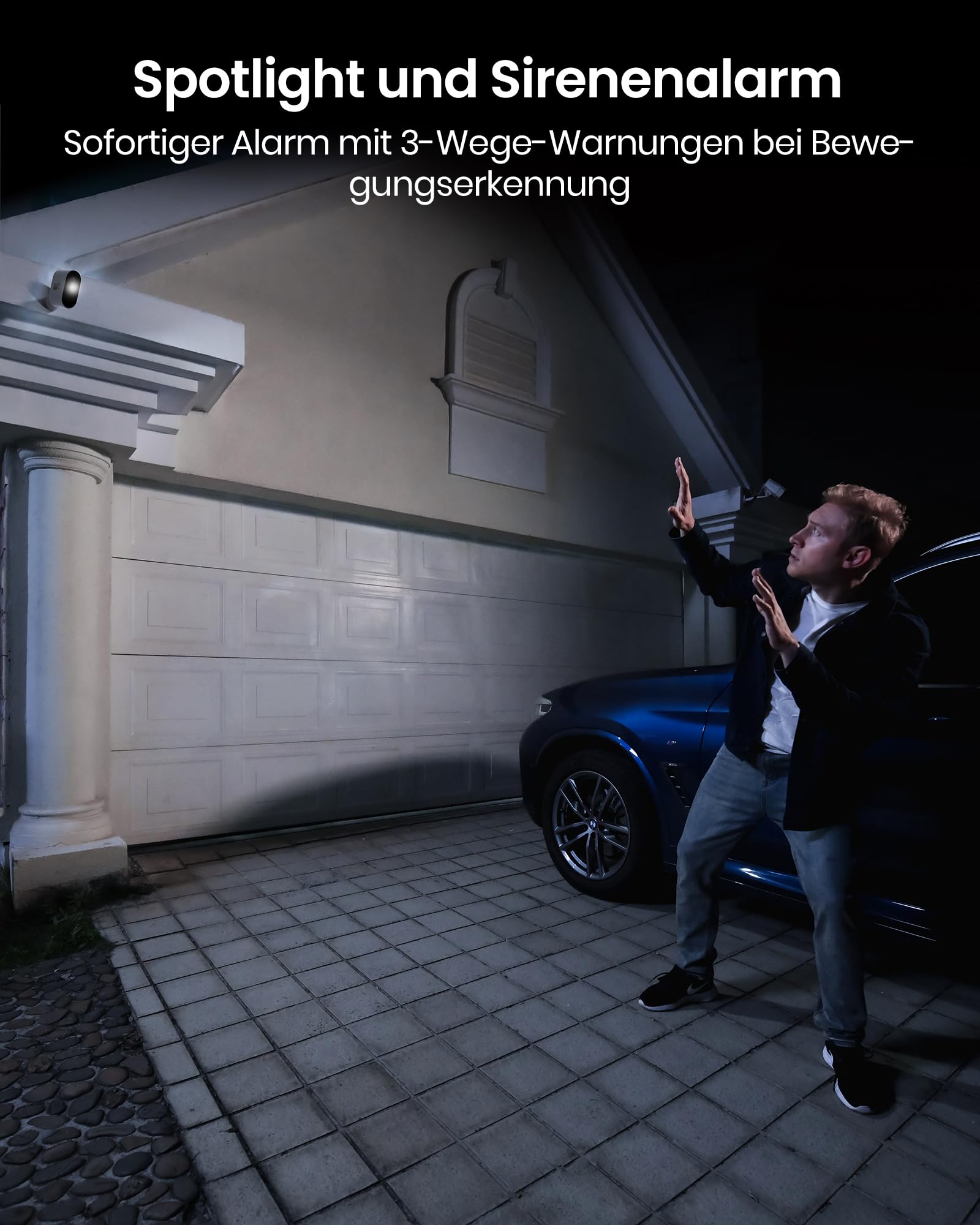 aosu 2K Überwachungskamera Aussen Akku 240 Tage 4-Kit + aosuBase 32GB Lokal | Kabellose Kamera Überwachug Aussen Batterie Person Bewegungssensor Licht- & Tonalarm 2-Wege-Audio Farb-Nachtsicht