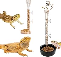 2-Pack Automatic Bearded Dragon Feeder Toys - Transparent Acrylic Lizard Feeders with Suction Cups for Crickets, Mealworms