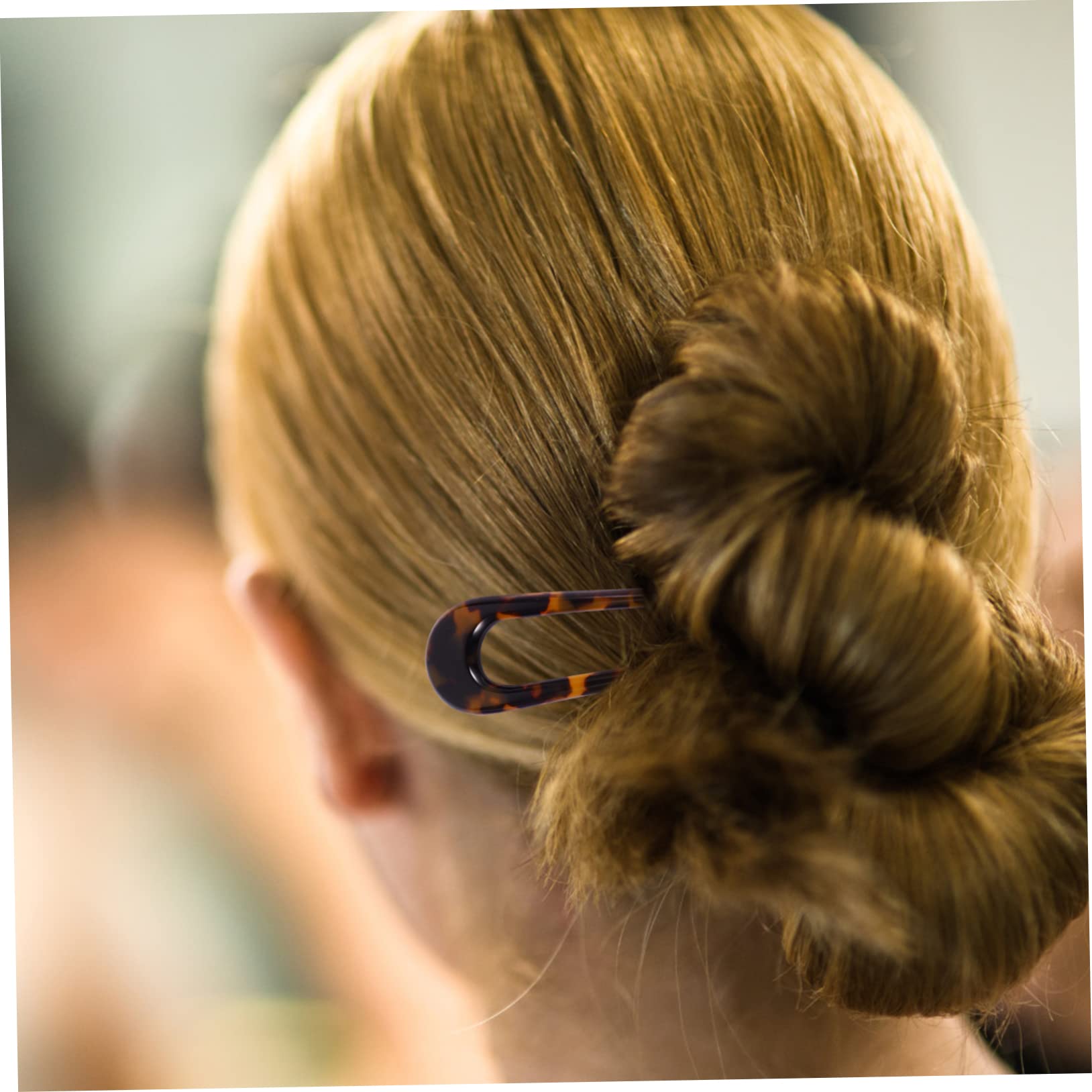 Beavorty 3 Sets Doppelzinken-haarstab in U-form Aus Acetat-clips Für Frauen Und Mädchen Stilvoller Dutthalter Haarnadel 4 Stück * 3