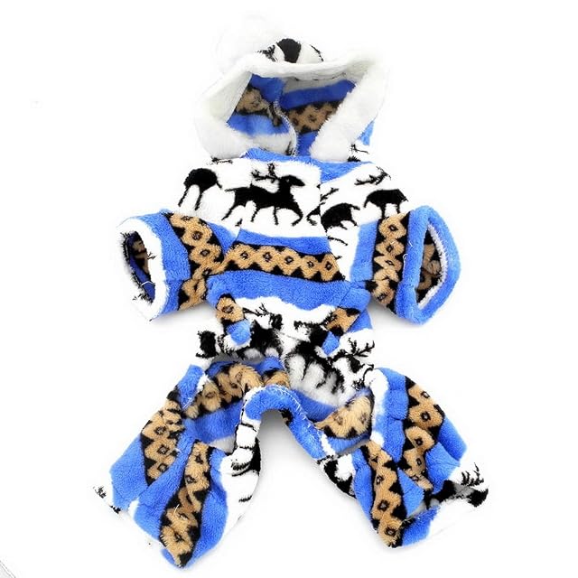 Foto 5 de 8 de Ranphy Pijama con Capucha para Perros pequeños y Gatos de Terciopelo Suave con Estampado de Renos Pijama…
