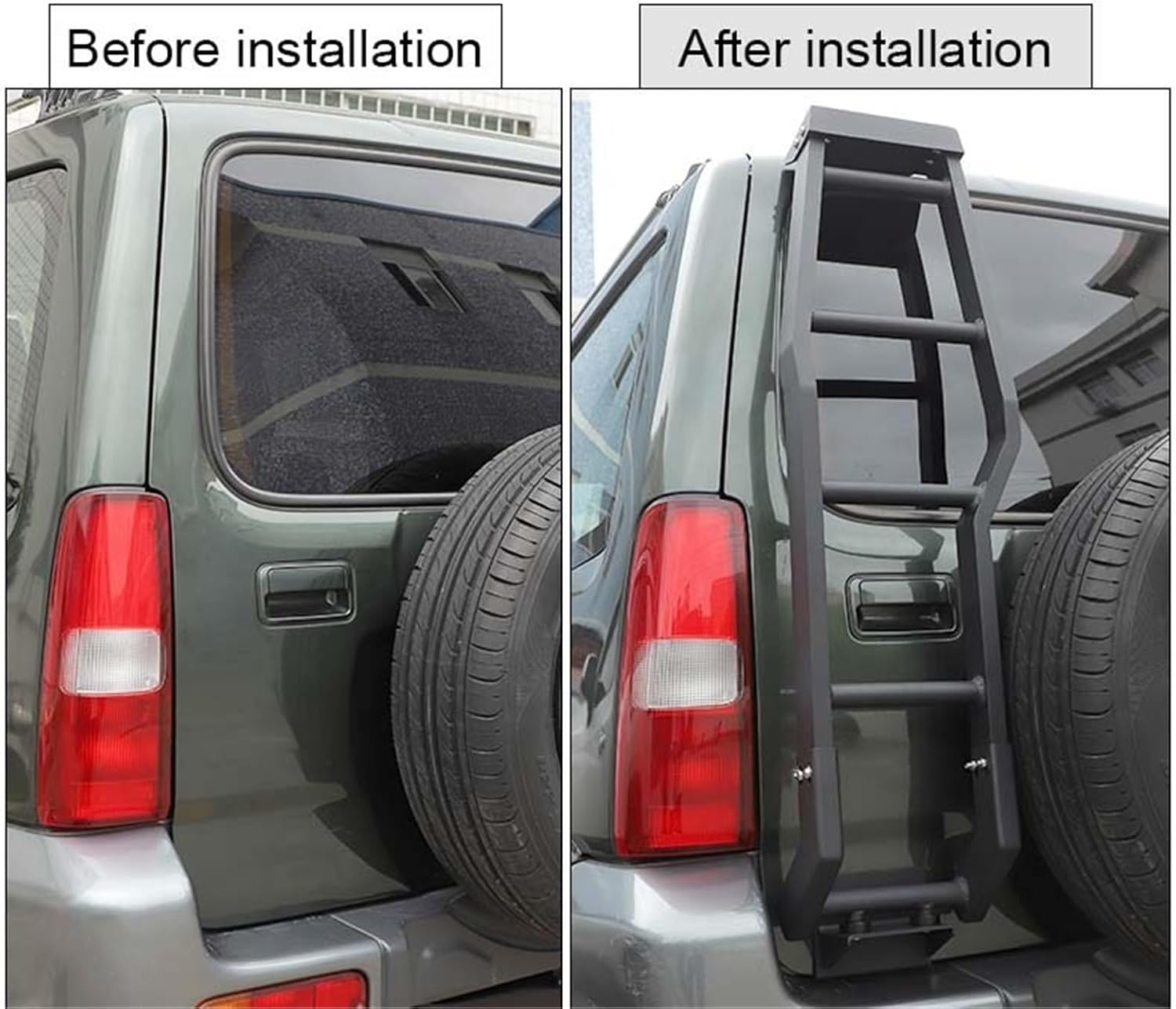 Rear Door Climbing Ladder Tailgate Rack Trunk Shelf Compatible with Suzuki Jimny 2007-2017