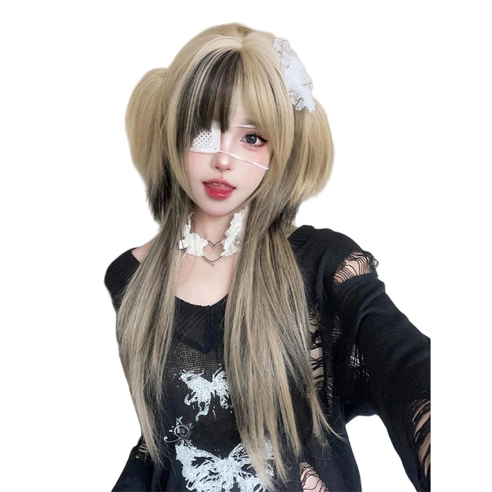 Amazon.co.jp: [ラウバオショッピング]地雷系 不良 ミニツインテール