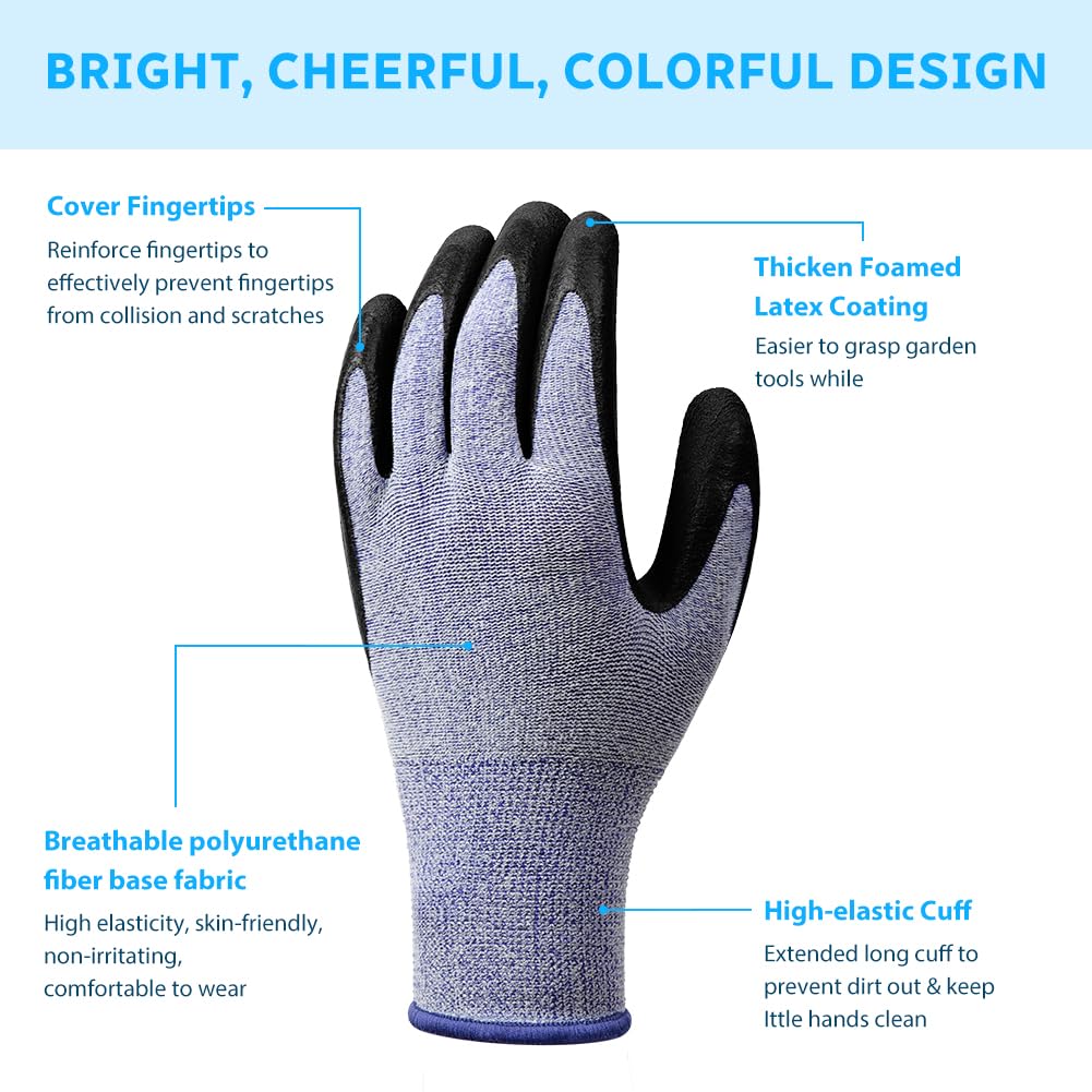 Ainiv Gardening Gloves for Women 3 works Latex Coated Work Gloves, Breathable Non-Slip Safety Glove - Image 3