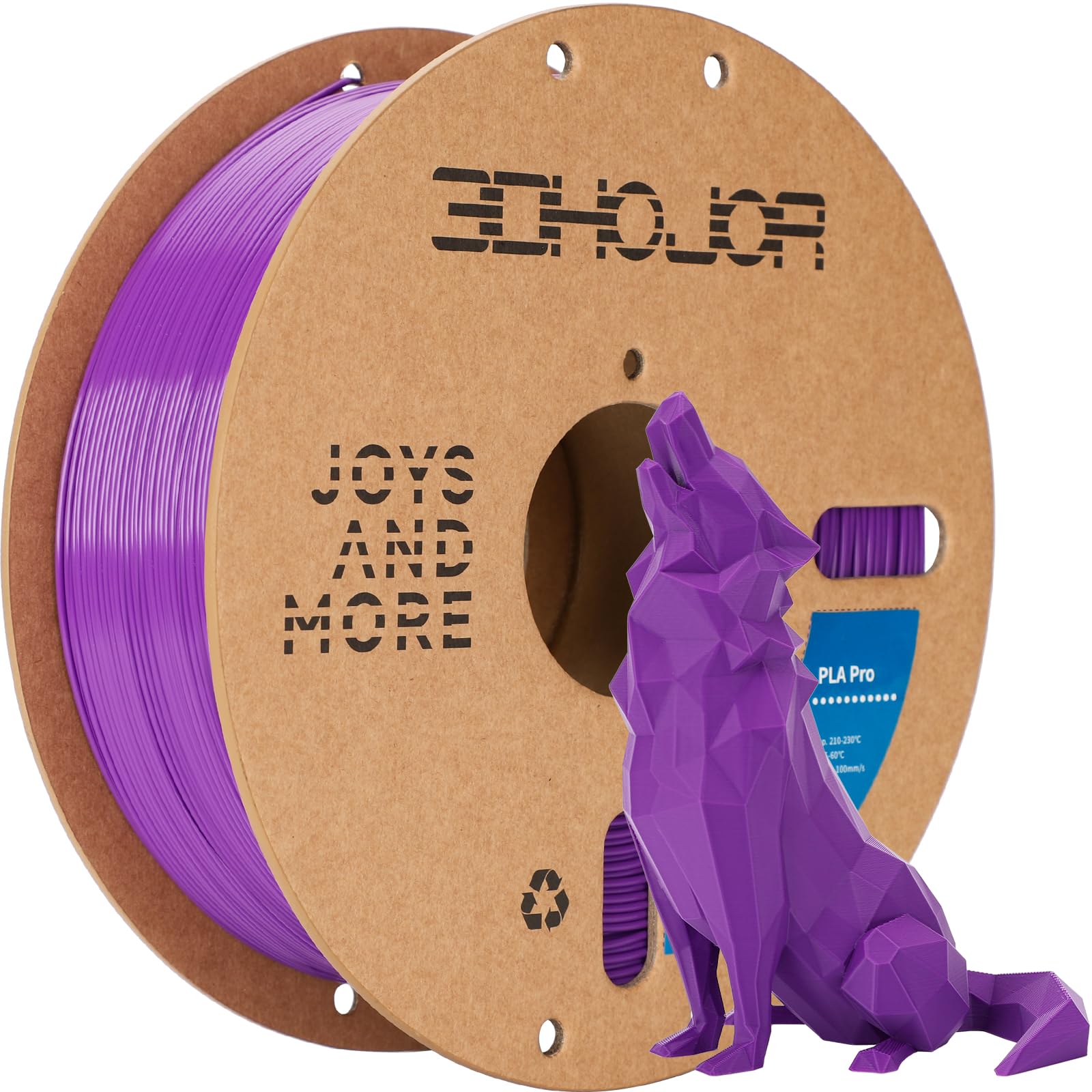PLA+ Filament 1.75mm, 3D Printer Filament PLA Plus, Cardboard Spool 3D Printing Filament, Dimensional Accuracy +/- 0.03 mm, Purple, 1kg