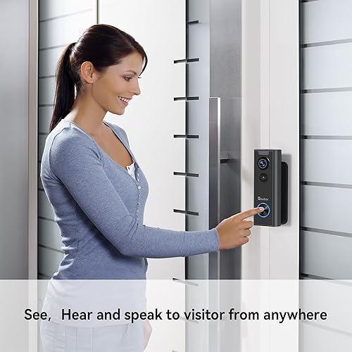 Miniatura 3 de aubor Timbre de video inalámbrico con timbre, vista en vivo HD, visión nocturna, detección de movimiento AI, audio de 2 vías, cambiador de voz, WiFi