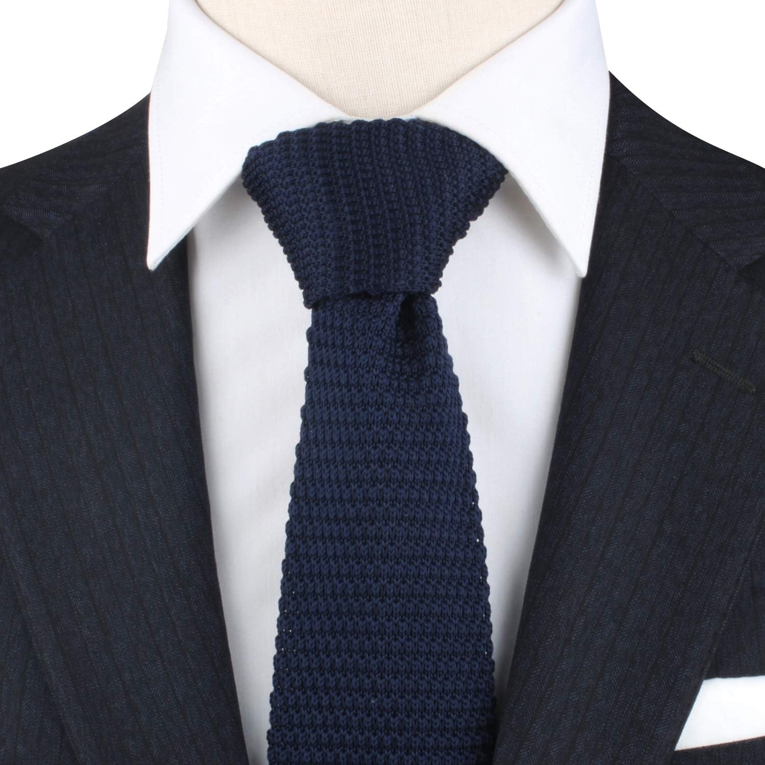 AUSCUFFLINKS Knit Skinny Tie | Knitted Slim Tie for Men | Groomsmen Wedding Neckties
