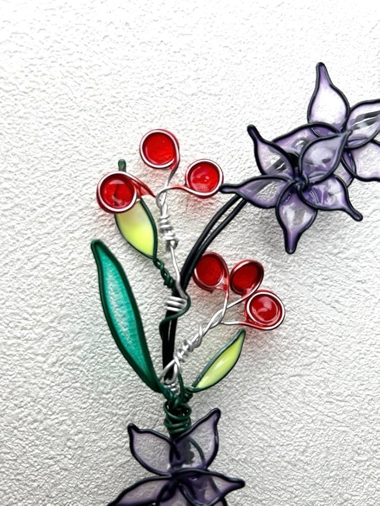 Amazon.co.jp: ワイヤーアート リース 紫 花 ワイヤークラフト