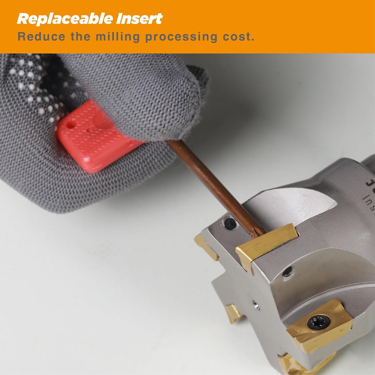 90 Degree Indexable Face Mill with 8 Pcs Carbide Inserts, 4" Cutting Diameter