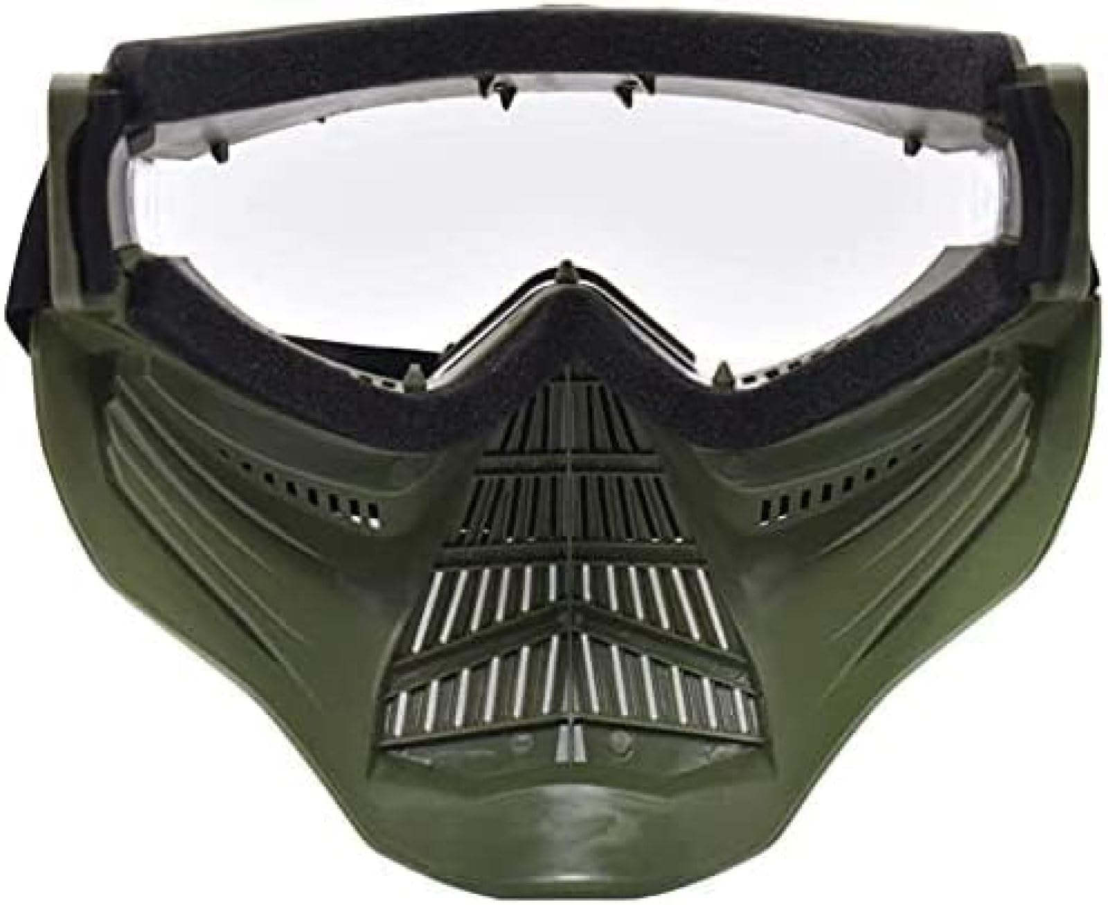 Casco Protettivo tattico Integrale da Softair con Maschera per Occhiali e Lenti, da Applicare al Gioco di Sopravvivenza CS Paintball di Ruolo, from, 24 * 25 CM