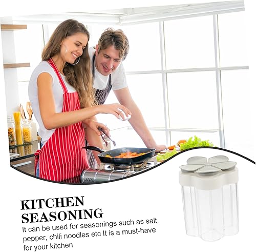 Miniatura 5 de HOMSFOU 3pcs 5 5 en 1 botella de condimento recipientes de salsa dispensador de polvo especias asador botellas de plástico condimentos envase vacío