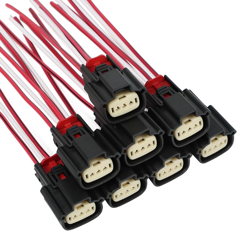Conector do Chicote da Bobina de Ignição SWYLANSKY com Plug Retangular de 5 Pinos para Ford e Lincoln – 8 unidades