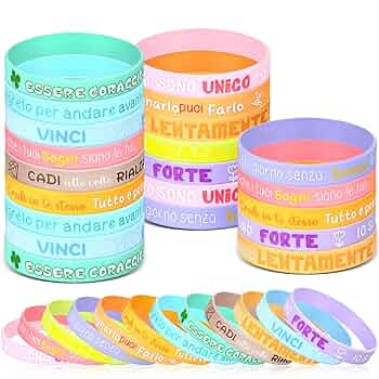 24 Braccialetti Motivazionali In Silicone - Frasi Italiane Colorate - Foto 6