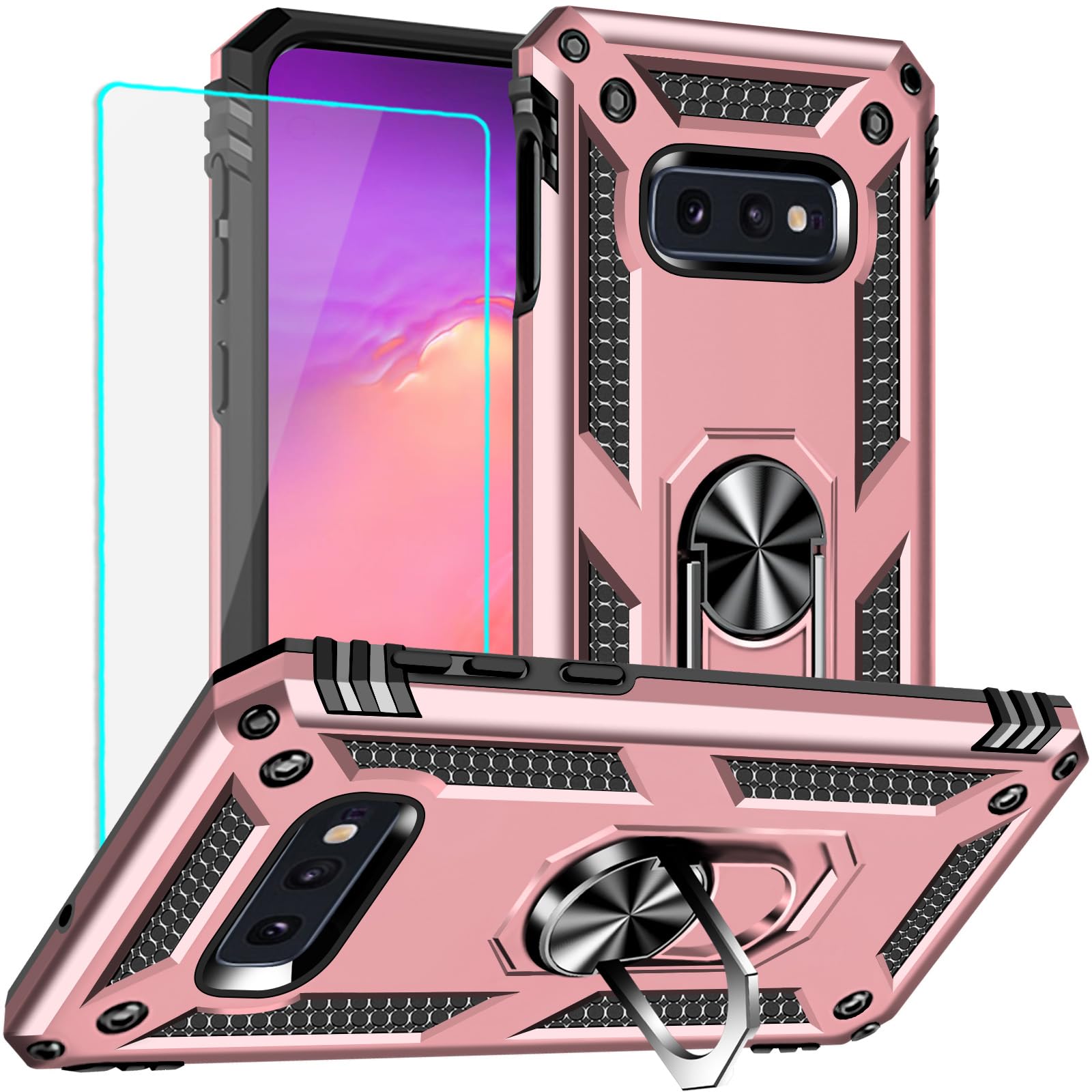 for Samsung Galaxy S10e Case: Galaxy S10e with Screen Protector - Military Grade Protective Cases with Finger Ring Holder Kickstand for Samsung S10e(