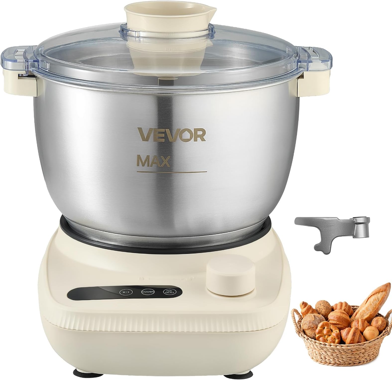 VEVOR Dough Mixer 5.3 Quart Electric Dough Maker with Ferment Function