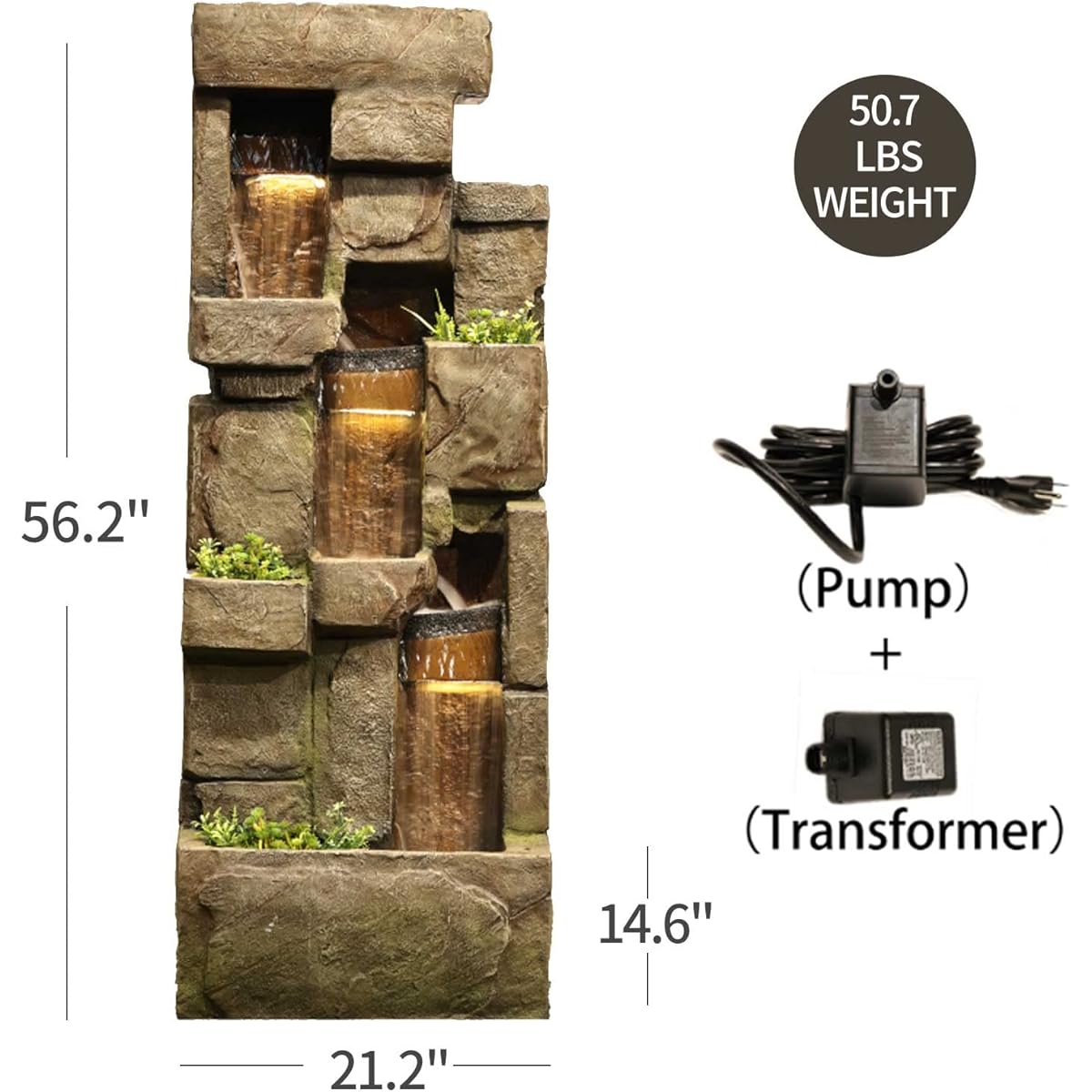 48/mo Finance Bumilgar Garden Water Fountains Outdoor Floor Standing