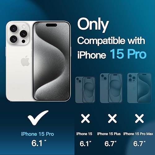 Vista 74 de JETech Protector de pantalla para iPhone 15 Pro Max de 6.7 pulgadas, película de vidrio templado con herramienta de fácil instalación, compatible