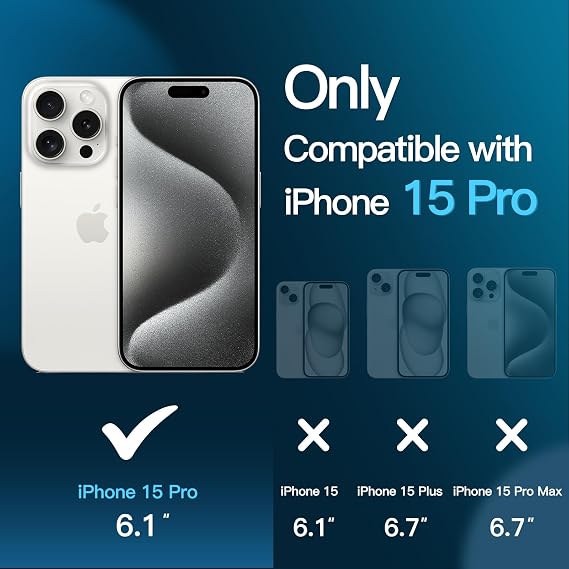 JETech Screen Protector for iPhone 15 Pro, 3-Pack