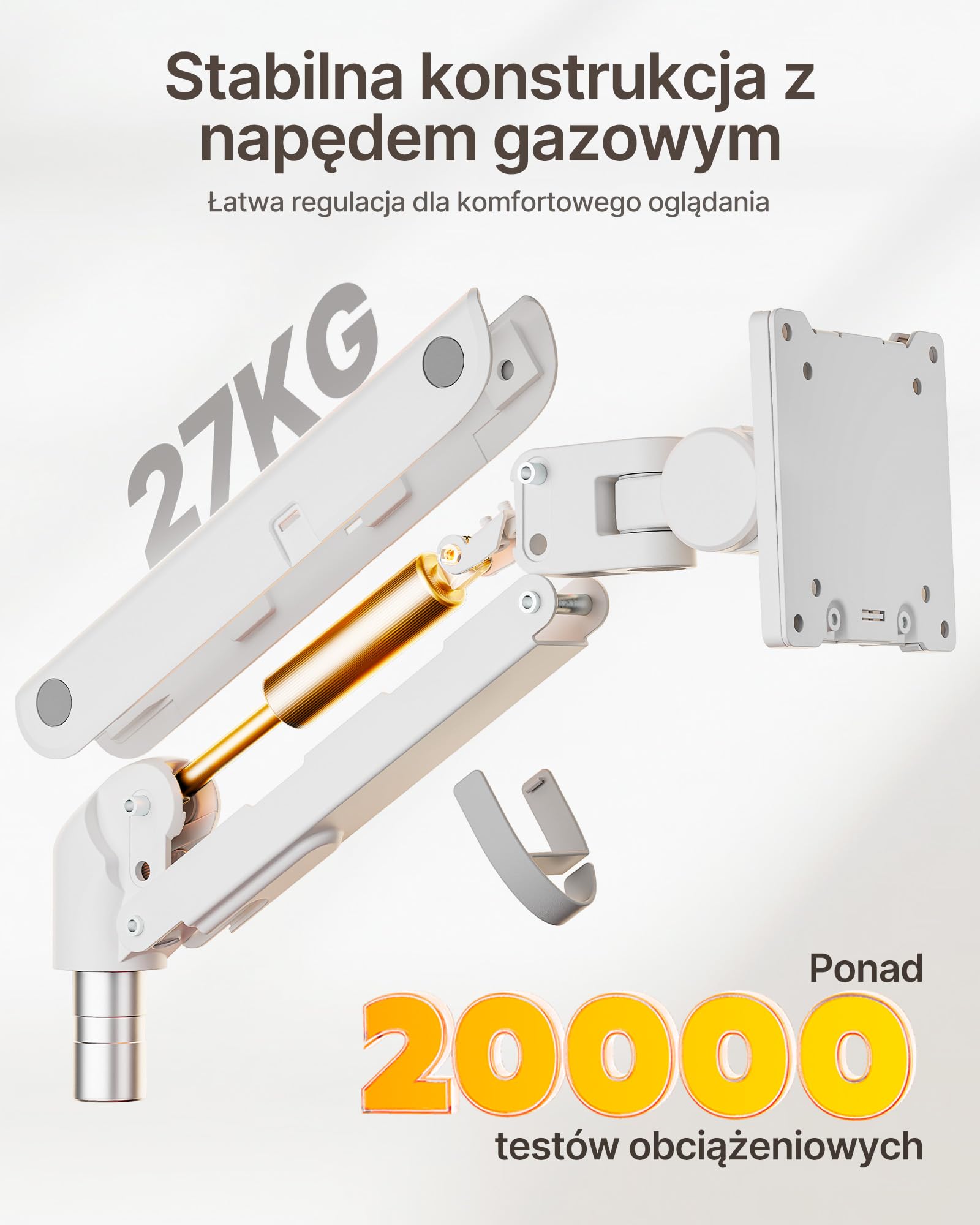 monTEK Podwójne Ramię do Monitora z USB 17-57", do 27 kg