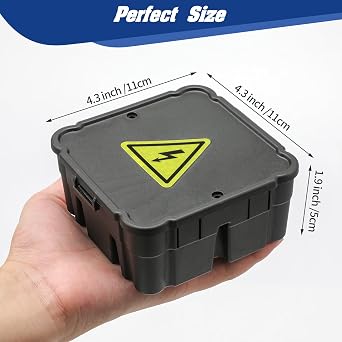 Black Open Splice Junction Box (4 Pack),Open Splices Repair Open Splices, 5 Second Installation Splice Box, Wire Electrical Junction Box with Cover V0 Flame Retardant Rating(Highest Level)
