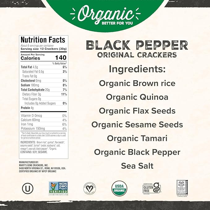 Mary's Gone Crackers Variety Pack 6PK - Galletas Orgánicas Sin Gluten miniatura 2