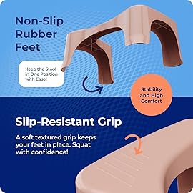 Squatty Potty Simple Toilet Stool 7-Inch in Clay - Ergonomic Bathroom Accessory for Natural Squatting Posture, Doctor Recommended, Durable Plastic Design
