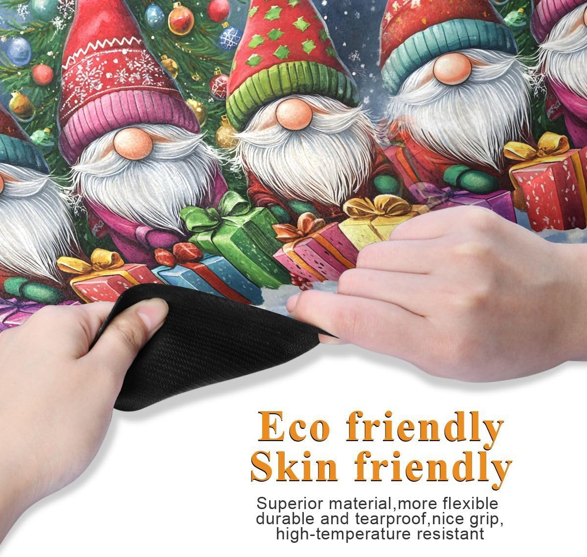 ALAZA Three Christmas Gnomes Yoga Mat Non Slip Fitness Exercise Mat, Workout Mat for Yoga, Pilates and Floor Exercises