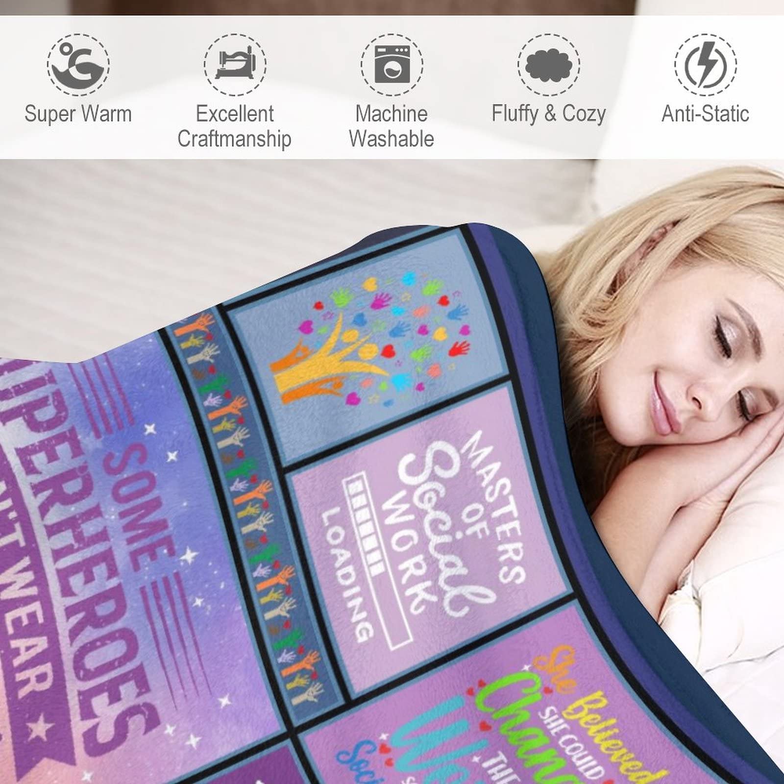 Sozialarbeiter-Geschenk Decke – 152,4 X 127,7 Cm, Wertschätzendes Geschenk, Bürodekoration