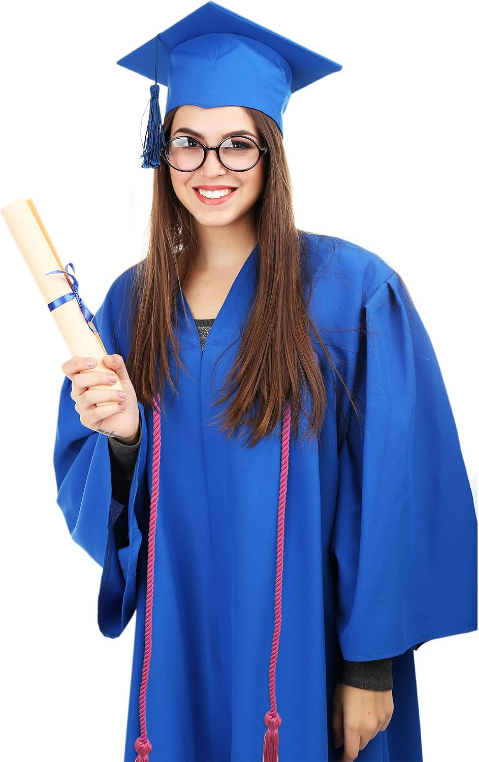 12 Pieces Graduation Honor Cord Braided Honor Cord with Tassel Graduation Decoration Braided Cords for Graduation Students Grad Days and Graduates Photography (Fuchsia)