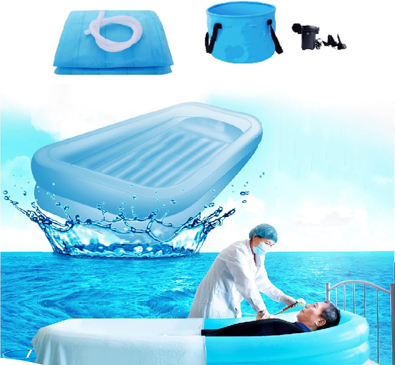 Medical Inflatable Bathtub Shower System, Portable