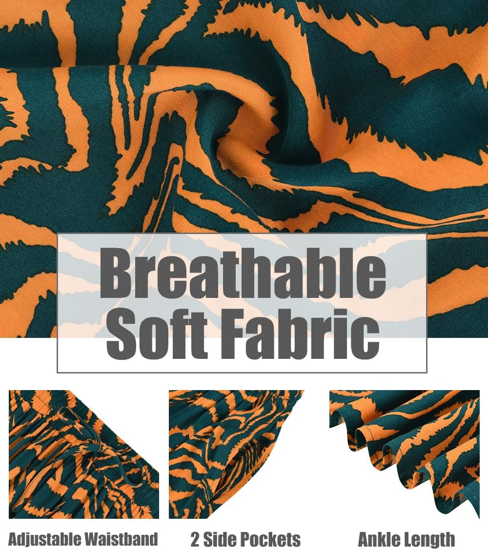 CARCOS Plus Size Skirts for Curvy Women Elastic High Waist Boho Maxi Skirt Pleated A-Line Tiered Long Skirts with Pockets - Image 6