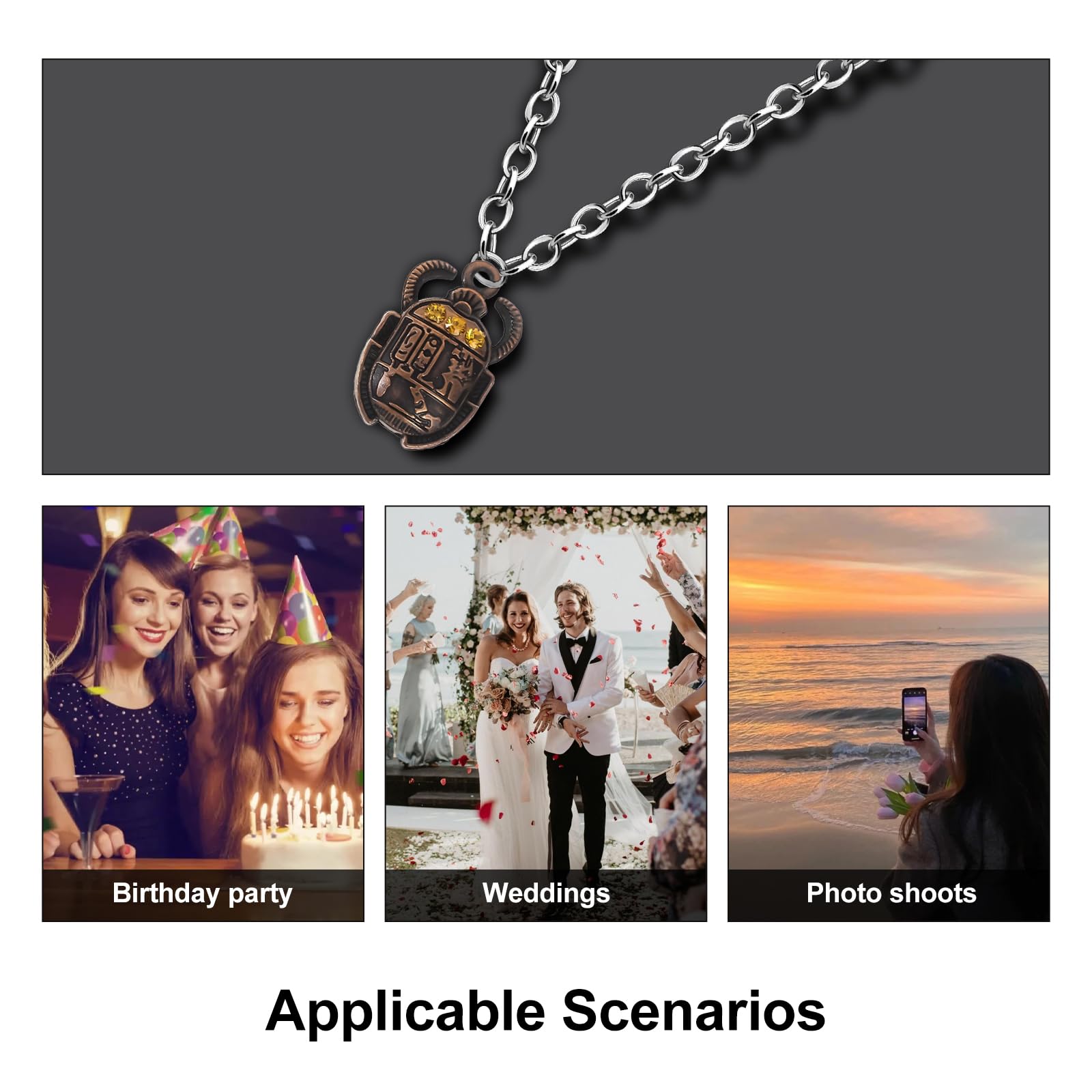 SEWACC Scarab Charms 40pcs Scarab Pendant Alloy Bulk Earrings Beetle Charm - Image 7