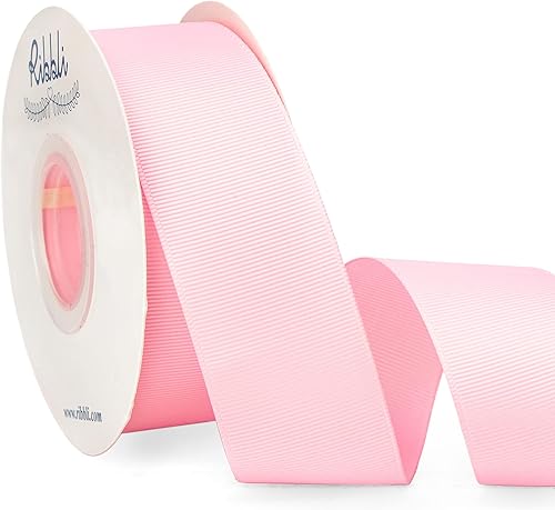 Ribbli - Cinta de grogrén rosa perla, 1-12 pulgadas x 25 yardas continuas, uso para lazos DIY, accesorios para el cabello, envoltura de regalos,