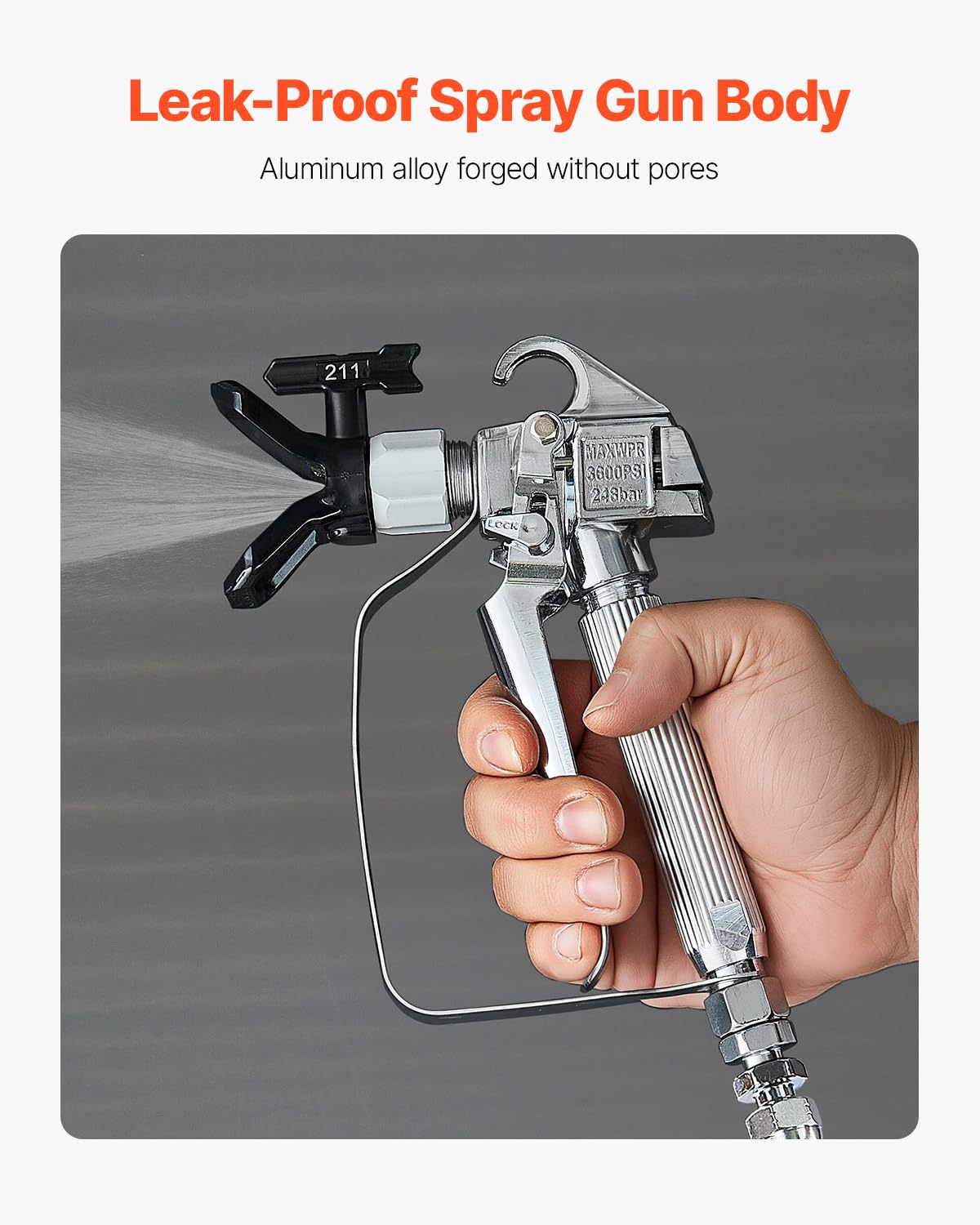 VEVOR Airless Spray Gun with High Pressure 253.1 kgf/cm² for Airless VEVOR Airless Spray Gun with High Pressure 253.1 kgf/cm² for Airless
